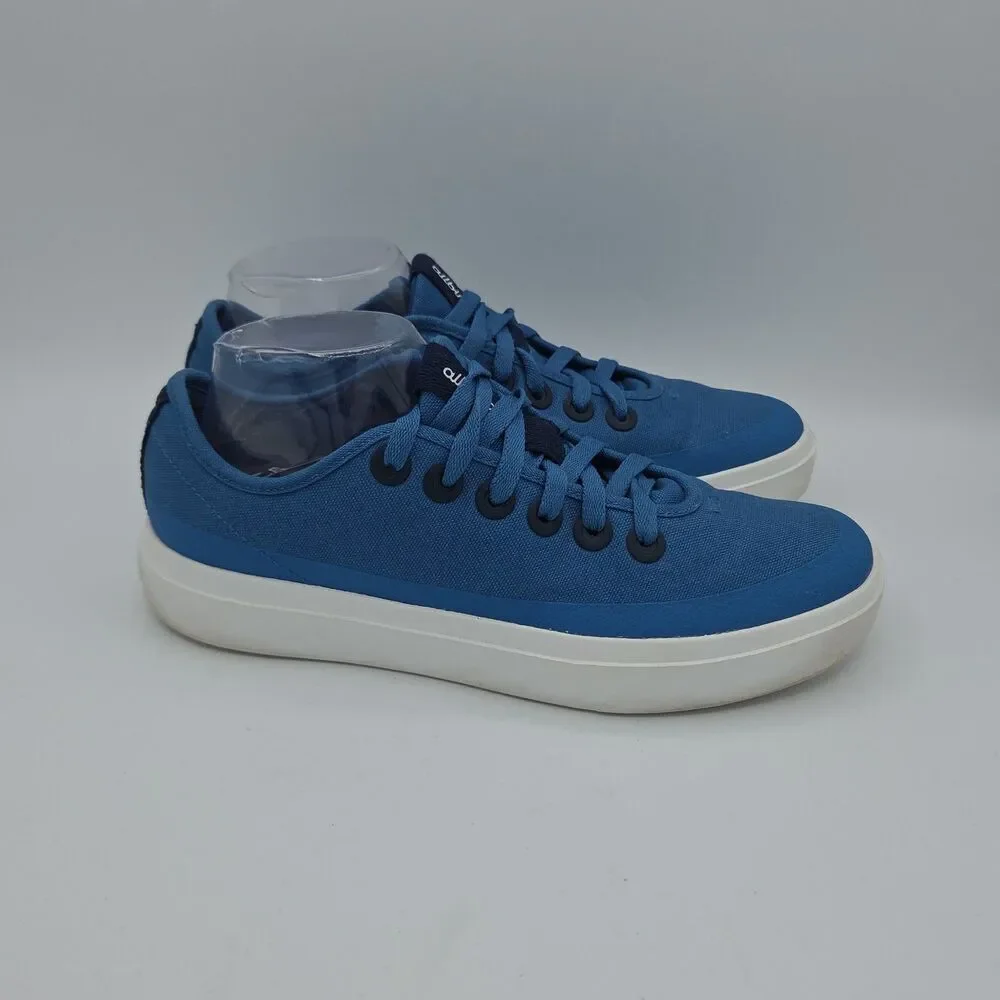 Allbirds Canvas Piper Sneakers Women's Size 10.5 Blue White Casual Lace Up Shoes
